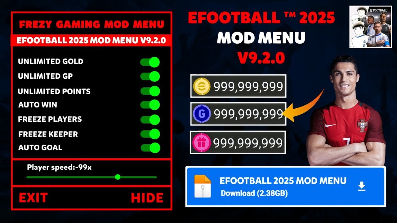 eFootball PES 2025 Mod Apk v9.2.0 (Unlimited GP/Coins) Apklike Store